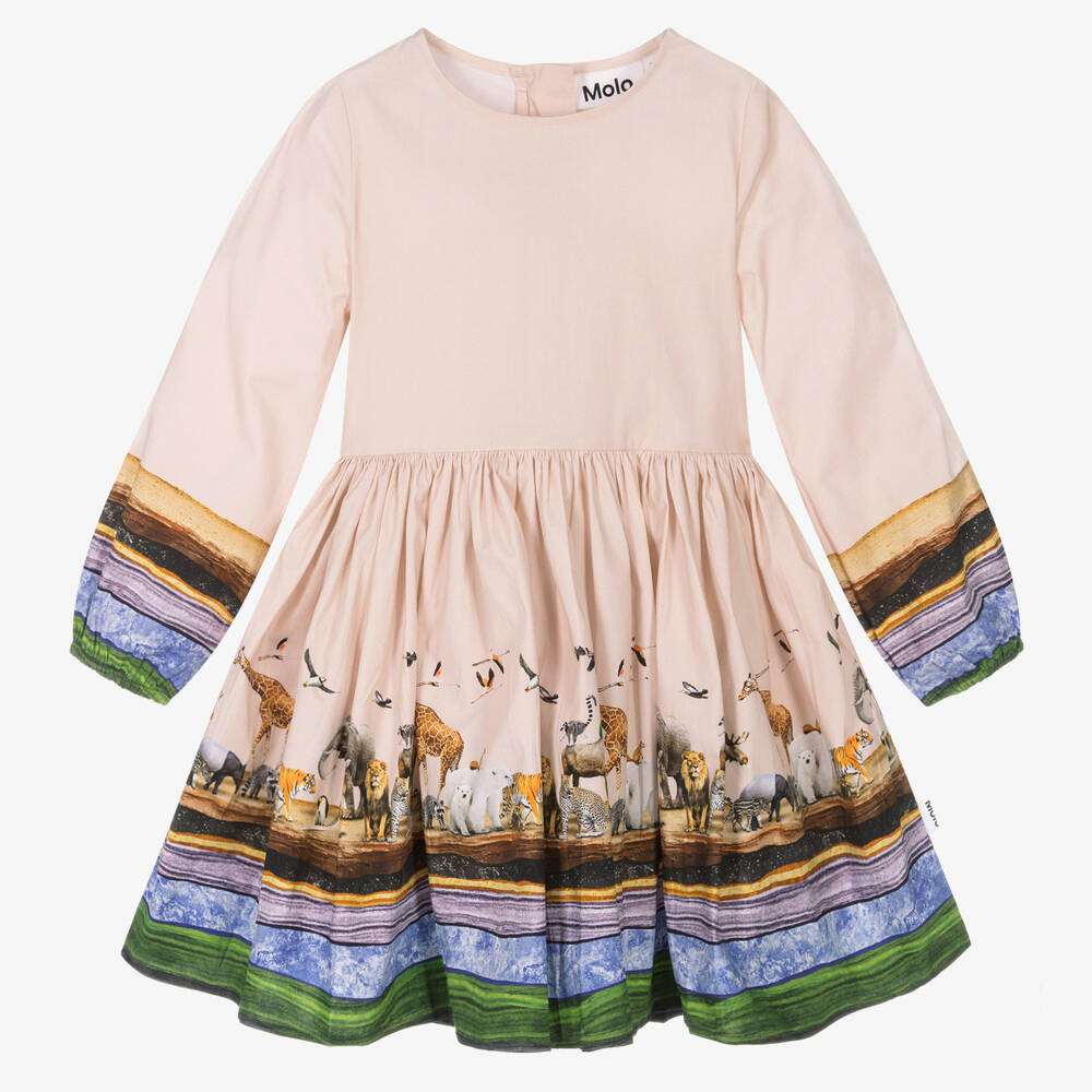 Molo - Robe rose rayée savane fille | Childrensalon