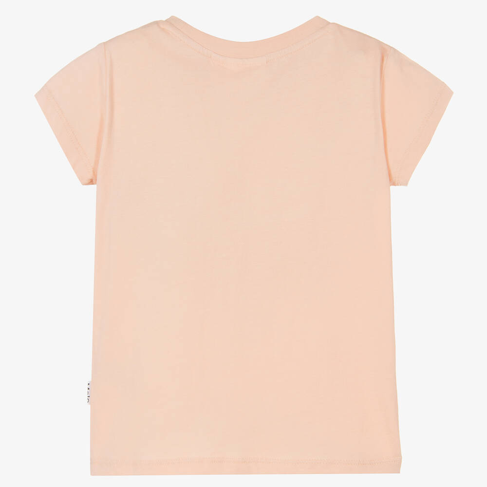 Molo-Розовая хлопковая футболка с цветком из пайеток | Childrensalon Outlet