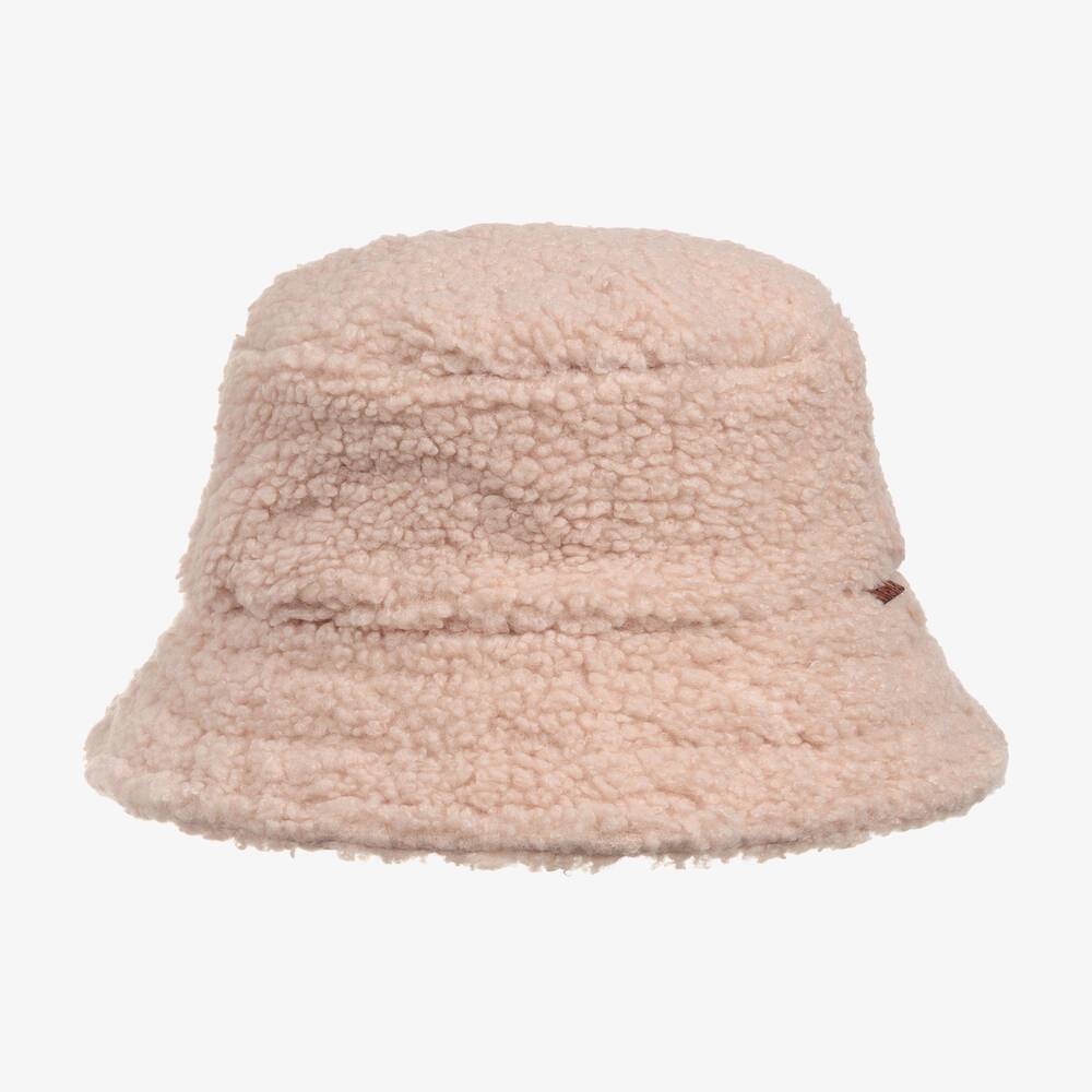 Molo - Girls Pink Sherpa Bucket Hat | Childrensalon