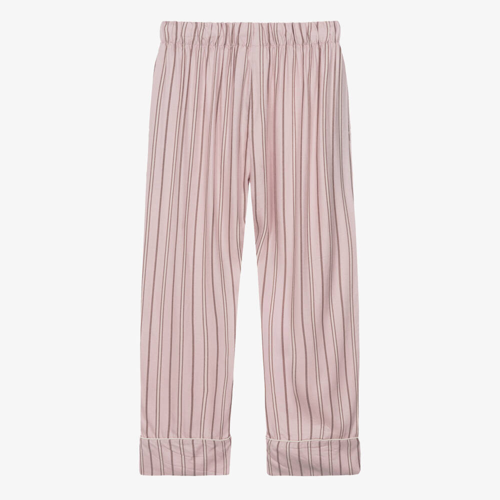 Molo-Girls Pink Striped Drawstring Trousers | Childrensalon Outlet