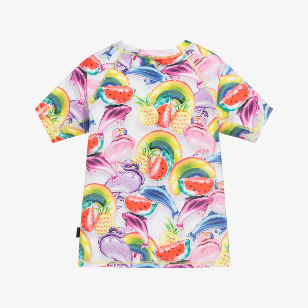 Molo-Girls Pink Swim Top (UPF50+) | Childrensalon Outlet