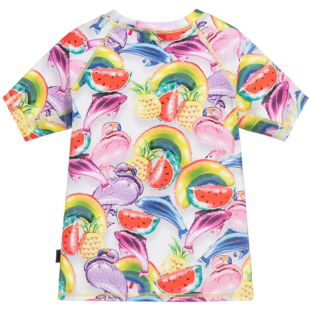 Molo-Girls Pink Swim Top (UPF50+) | Childrensalon Outlet