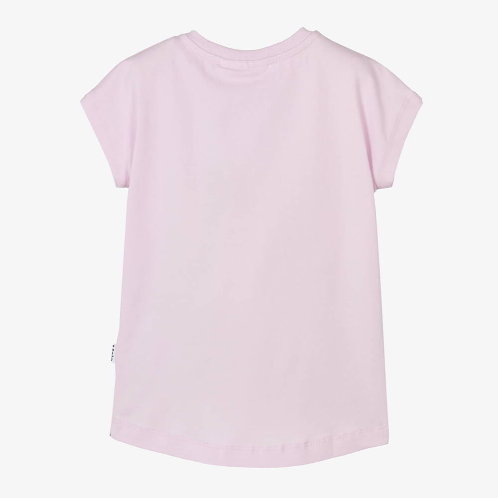 Molo-Girls Pink Tiger Cotton T-Shirt | Childrensalon Outlet