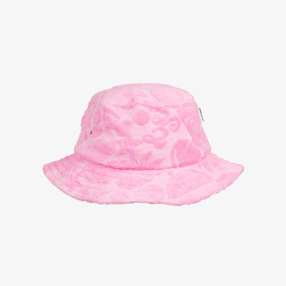 Molo-Girls Pink Towelling Bucket Hat | Childrensalon Outlet