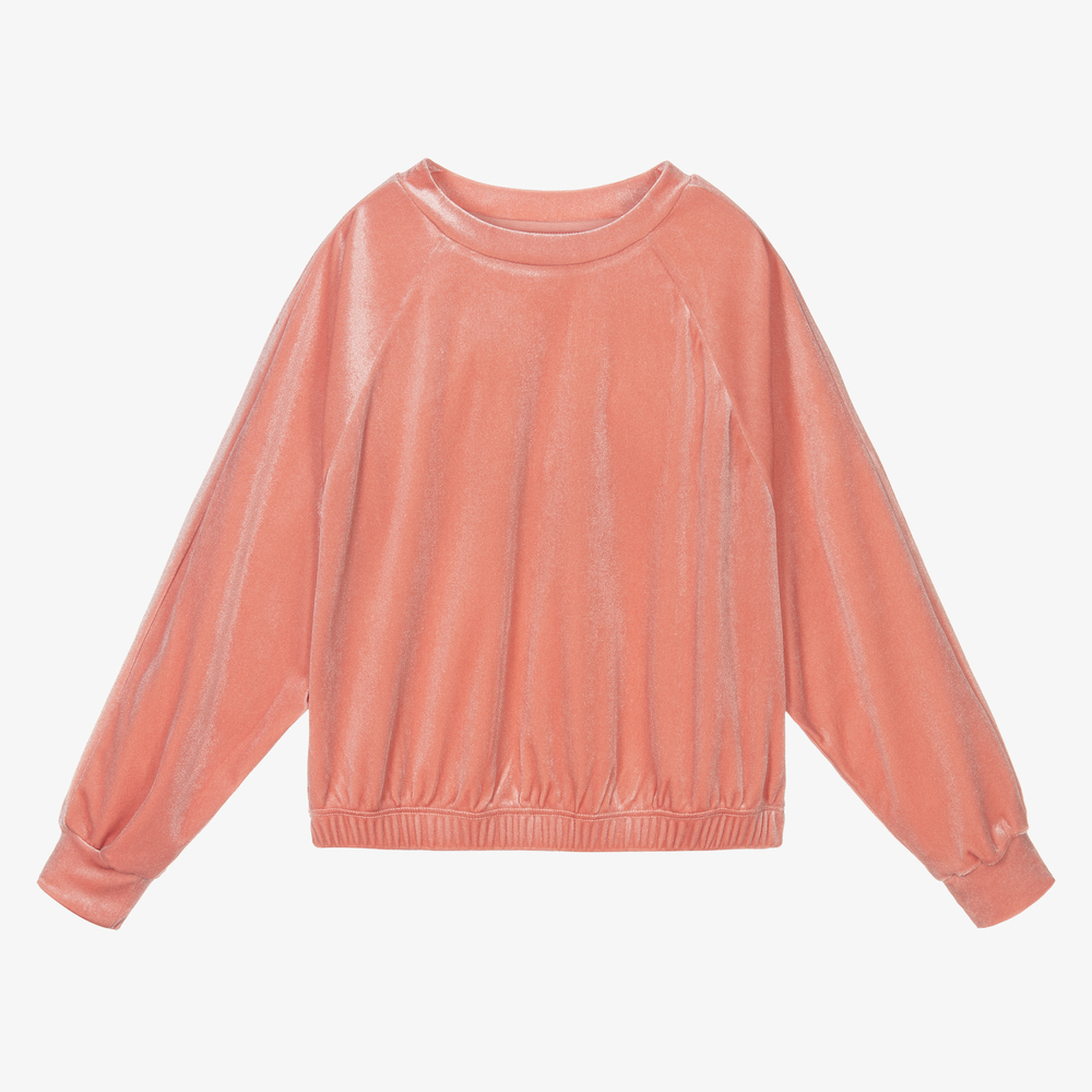 Molo - Rosa Velours-Sweatshirt (M) | Childrensalon