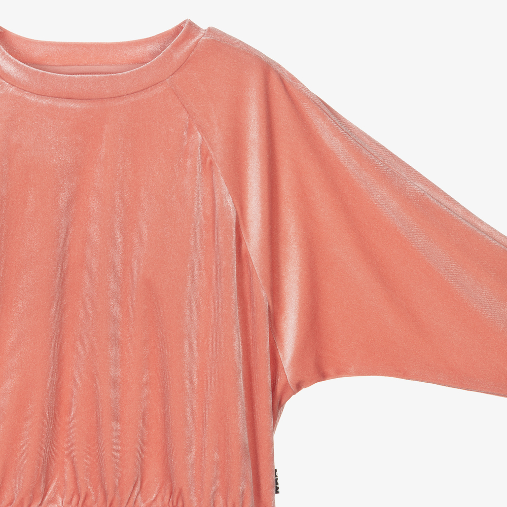 Molo-Girls Pink Velour Sweatshirt | Childrensalon Outlet