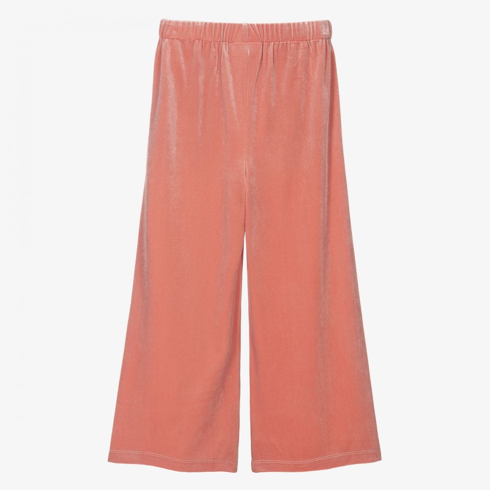 Molo-Girls Pink Velour Trousers | Childrensalon Outlet