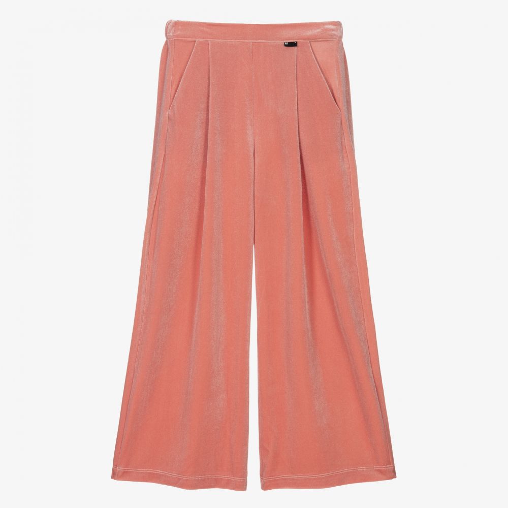 Molo - Girls Pink Velour Trousers | Childrensalon