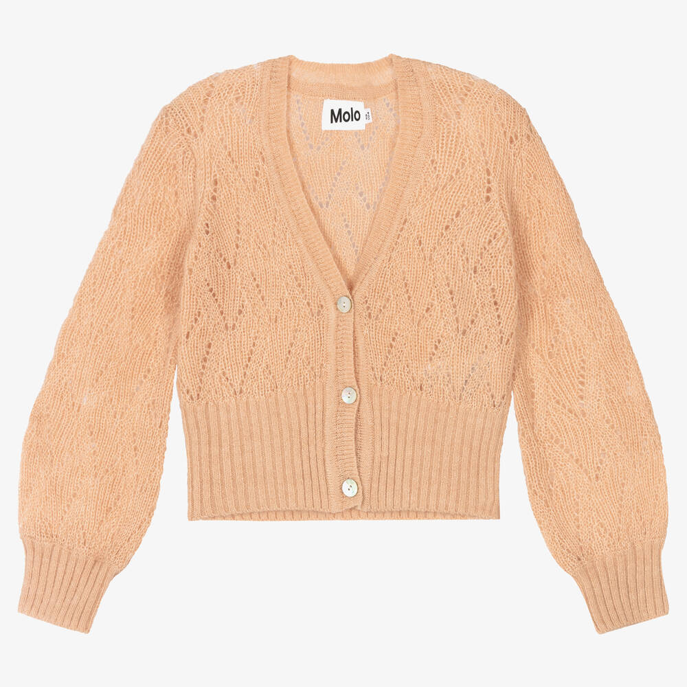 Molo - Cardigan rose en laine Fille | Childrensalon