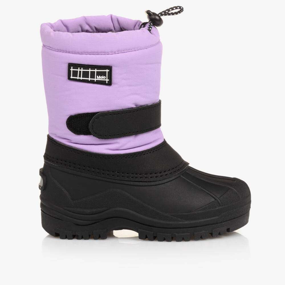 Molo-Girls' Plush Lilac Winter Boots | Childrensalon Outlet