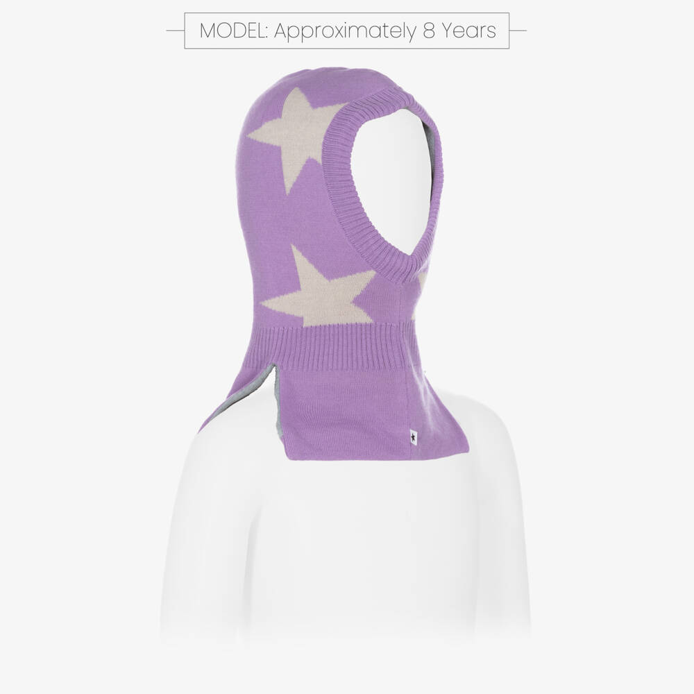 Molo-Girls Plush Violet Star Knit Hood | Childrensalon Outlet