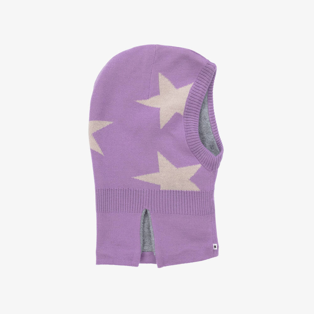 Molo-Girls Plush Violet Star Knit Hood | Childrensalon Outlet