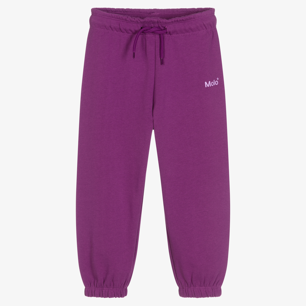 Molo - Girls Purple Cotton Joggers | Childrensalon