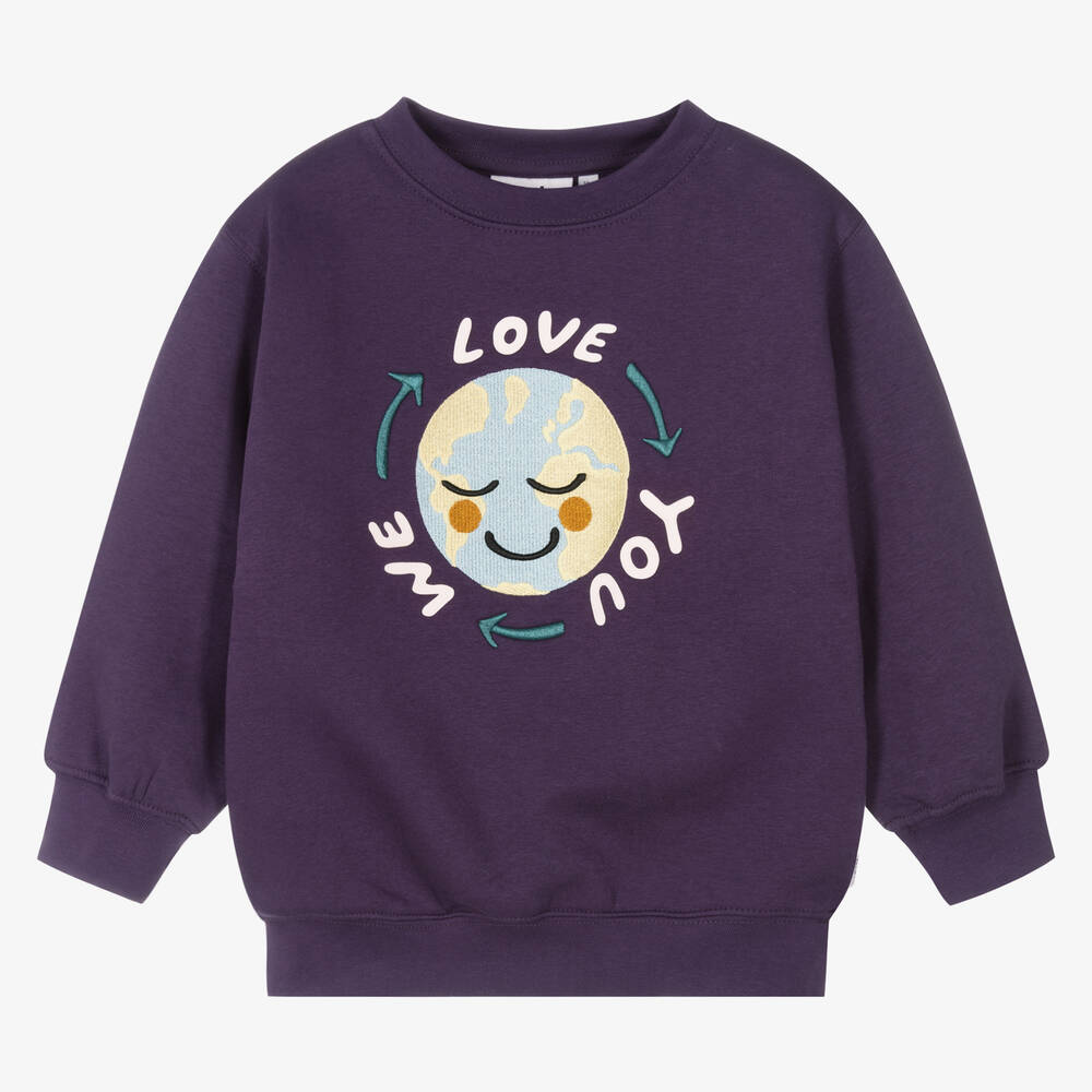 Molo - Фиолетовый хлопковый свитшот для девочек | Childrensalon