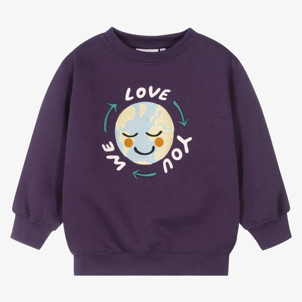 Molo - Sweat violet en coton Fille | Childrensalon