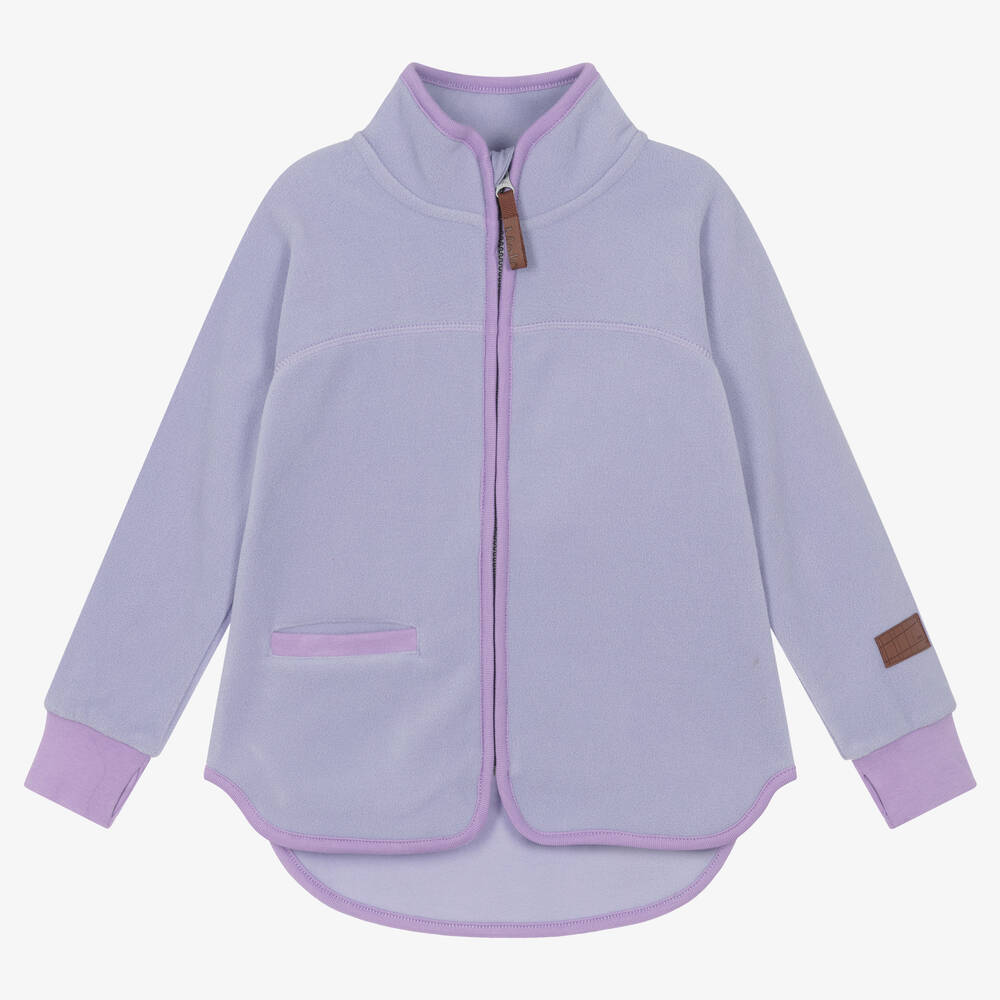 Molo - Girls Purple Fleece Zip-Up Top | Childrensalon