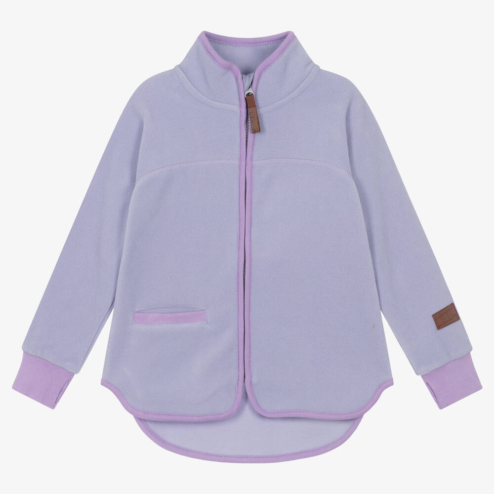 Molo - Haut violet zippé en polaire fille | Childrensalon