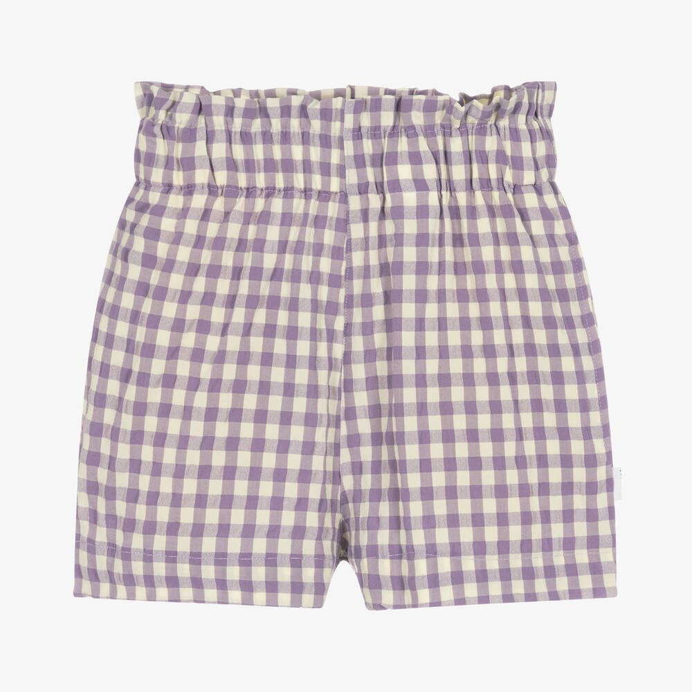 Molo - Short violet vichy fille | Childrensalon