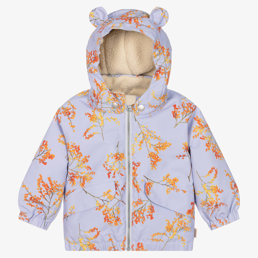 Molo - Girls Purple Mimosa Waterproof Jacket | Childrensalon