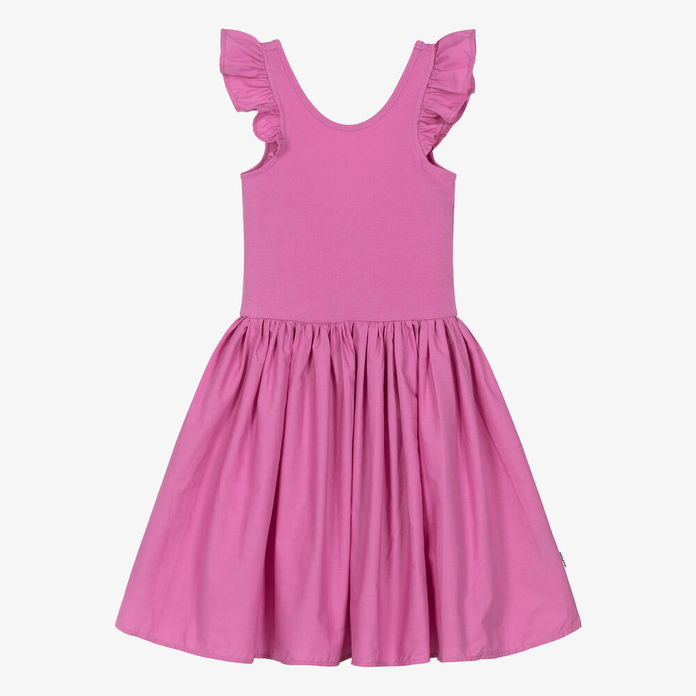 Molo-Girls Purple Organic Cotton Dress | Childrensalon Outlet