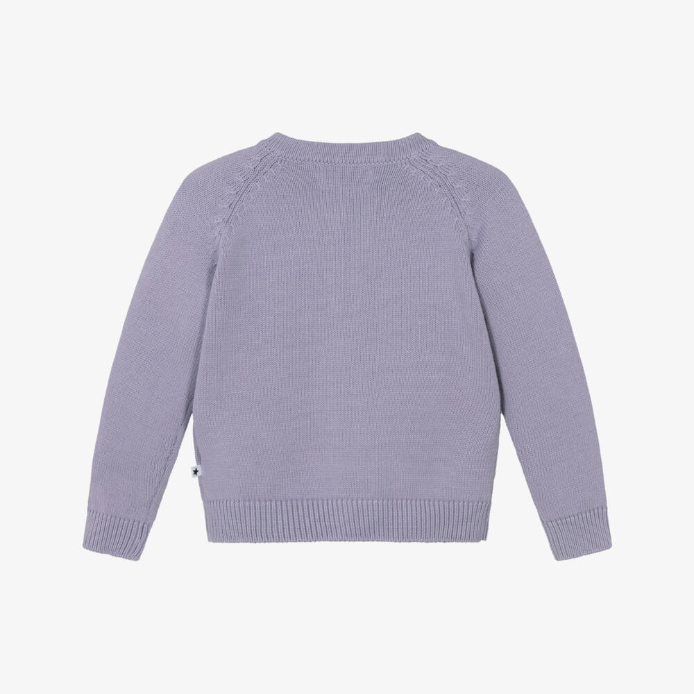 Molo-Кардиган вязаный с цветочным узором лаванда для девочек | Childrensalon Outlet