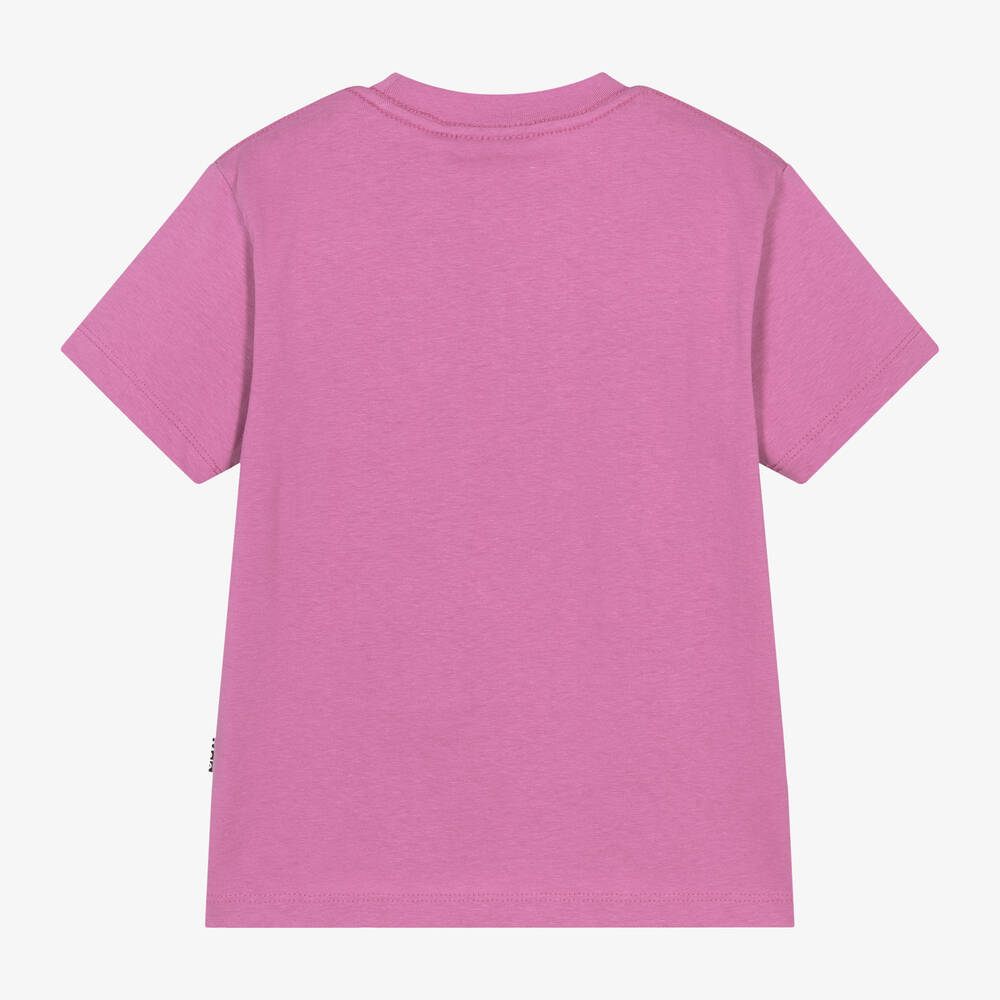 Molo-Girls Purple Organic Cotton T-Shirt | Childrensalon Outlet