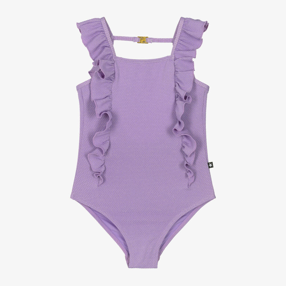 Molo-Girls Purple Sparkle Swimsuit (UPF50+) | Childrensalon Outlet