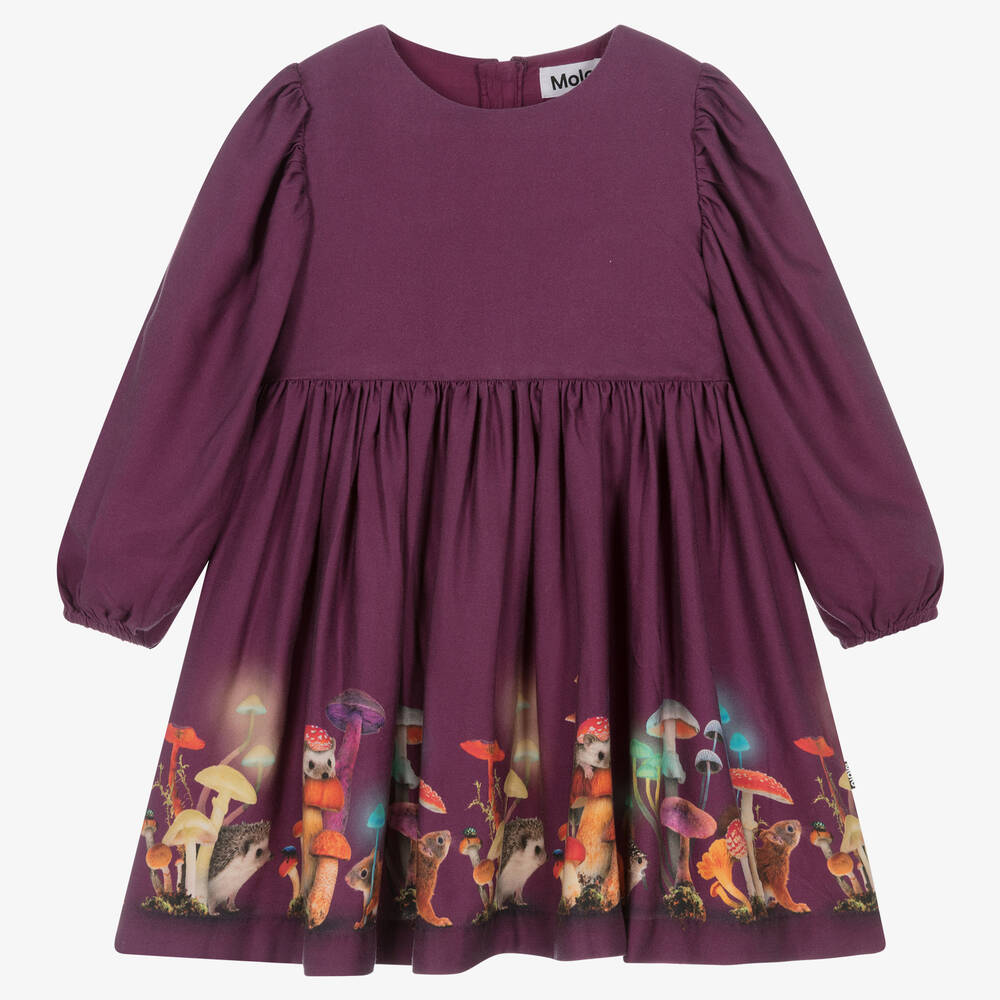 Molo-Girls Purple Viscose Dress | Childrensalon Outlet
