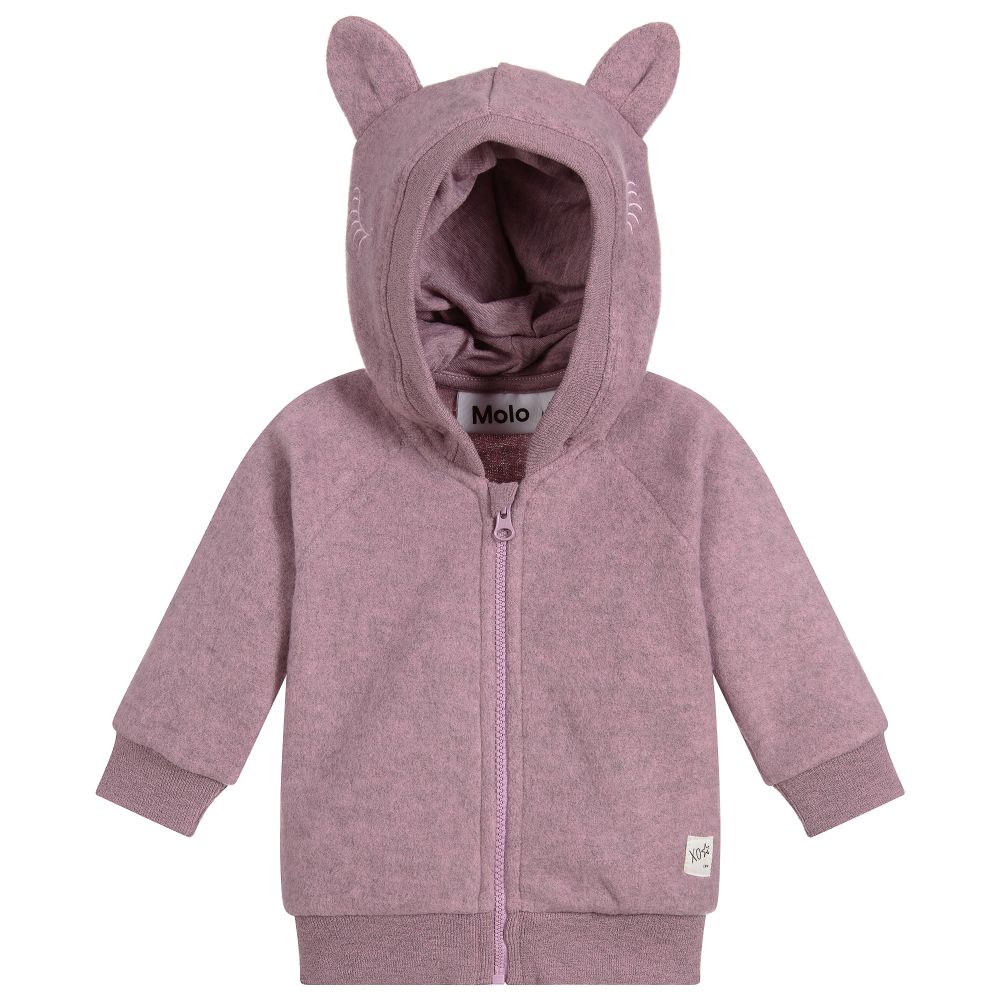 Molo-Girls Purple Zip-Up Top | Childrensalon Outlet