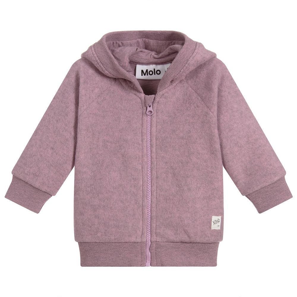 Molo - Girls Purple Zip-Up Top | Childrensalon