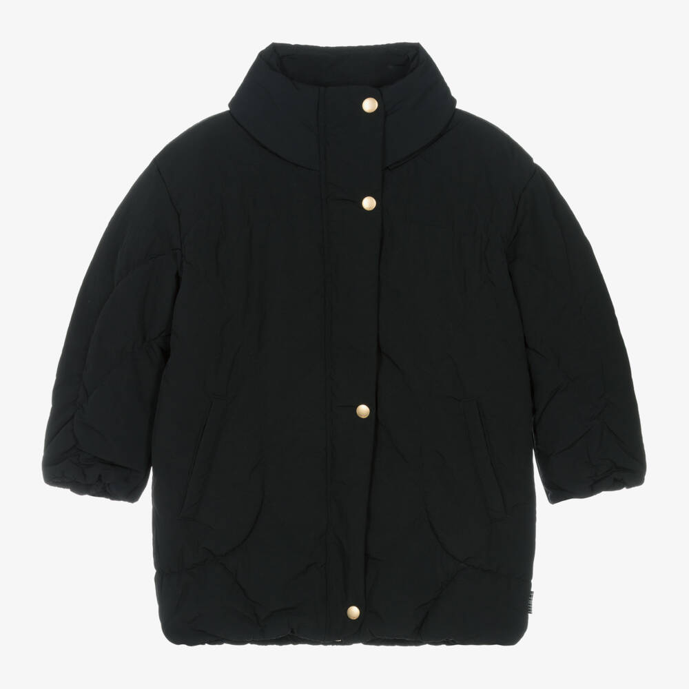 Molo-Girls Quilted Black Jacket | Childrensalon Outlet