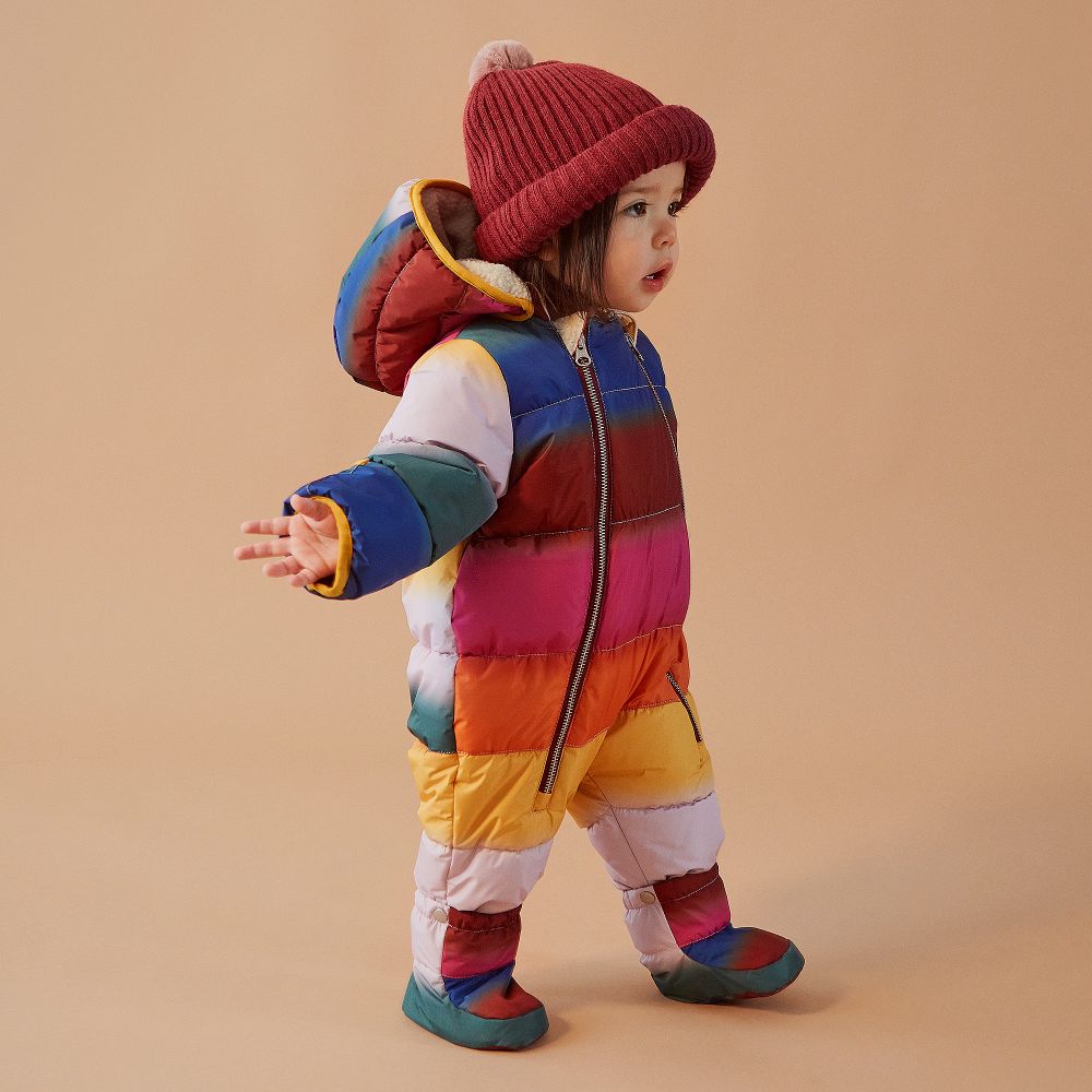 Molo Girls Rainbow Padded Snowsuit Childrensalon Outlet