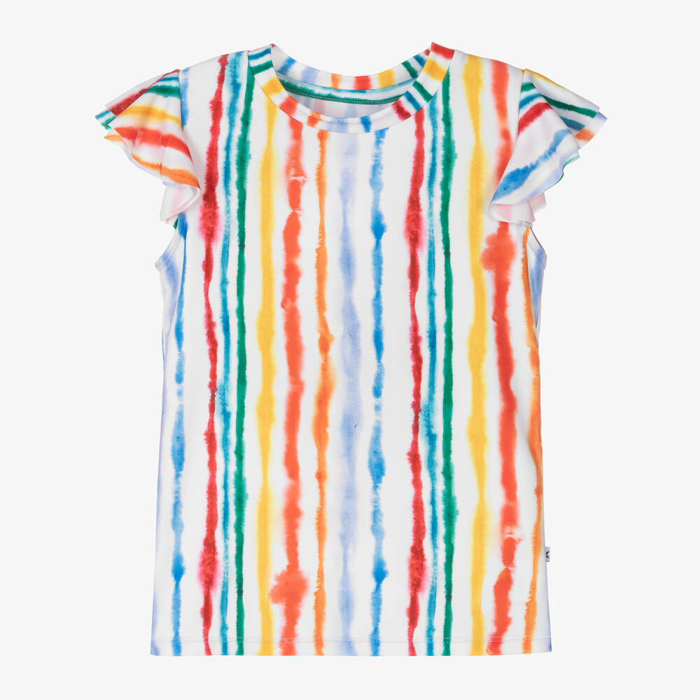 Molo-Girls Rainbow Print Swim Top (UPF50+) | Childrensalon Outlet