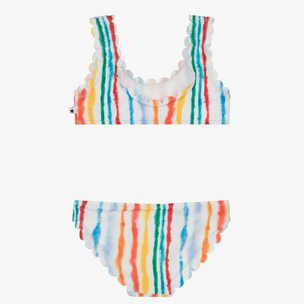 Molo Girls Rainbow Stripe Bikini UPF50 Childrensalon Outlet