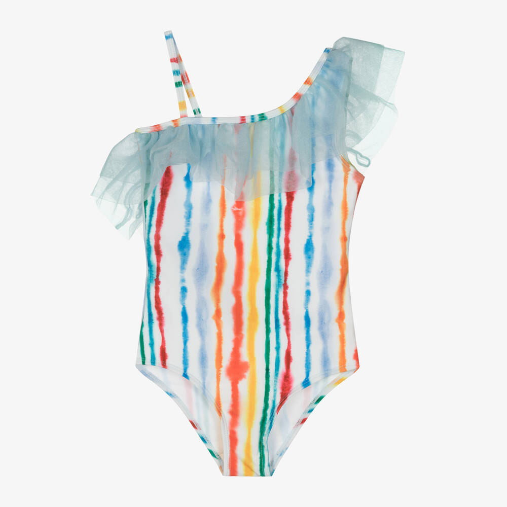 Molo-Girls Rainbow Stripe Swimsuit (UPF50+) | Childrensalon Outlet