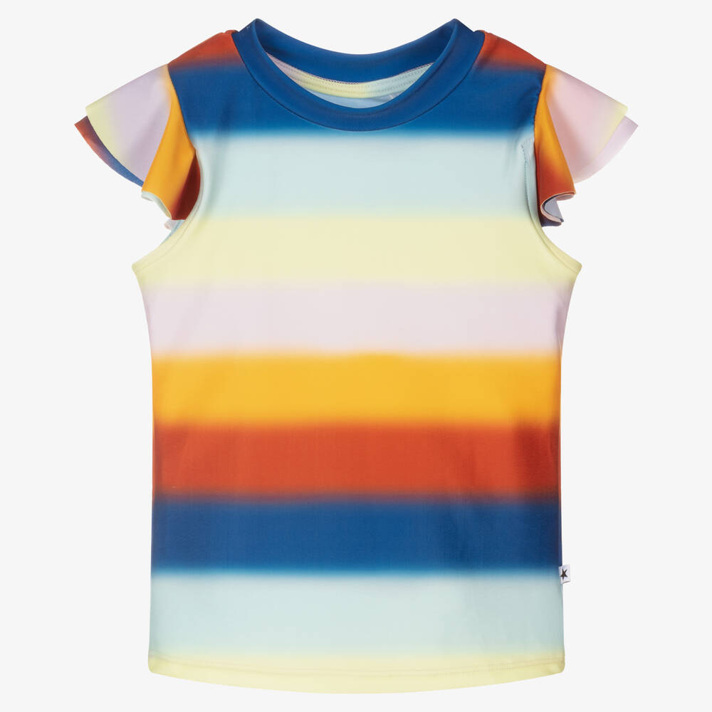 Molo - Girls Rainbow Swim Top (UPF 50+) | Childrensalon