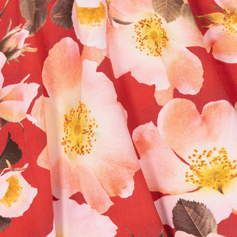 Molo - Jupe rouge florale en coton Fille