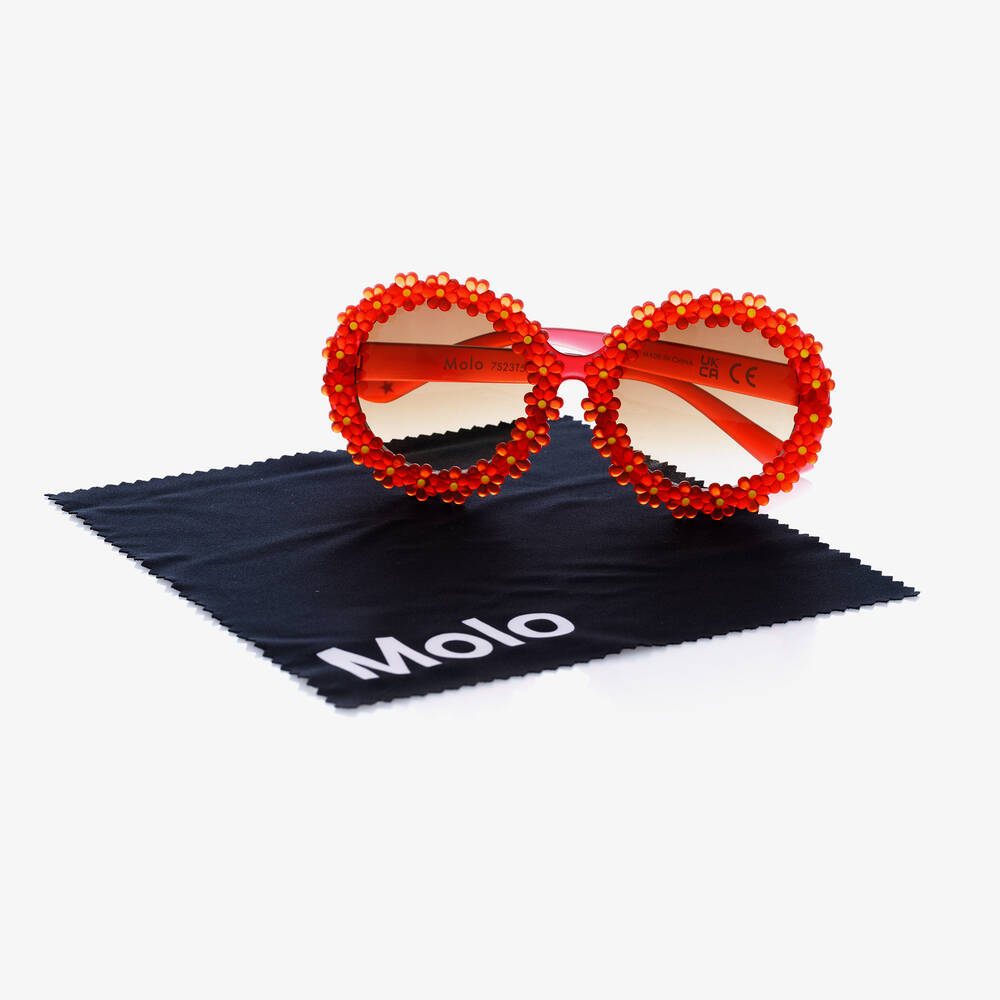 Molo-Girls Red Floral Sunglasses (UVA/UVB) | Childrensalon Outlet