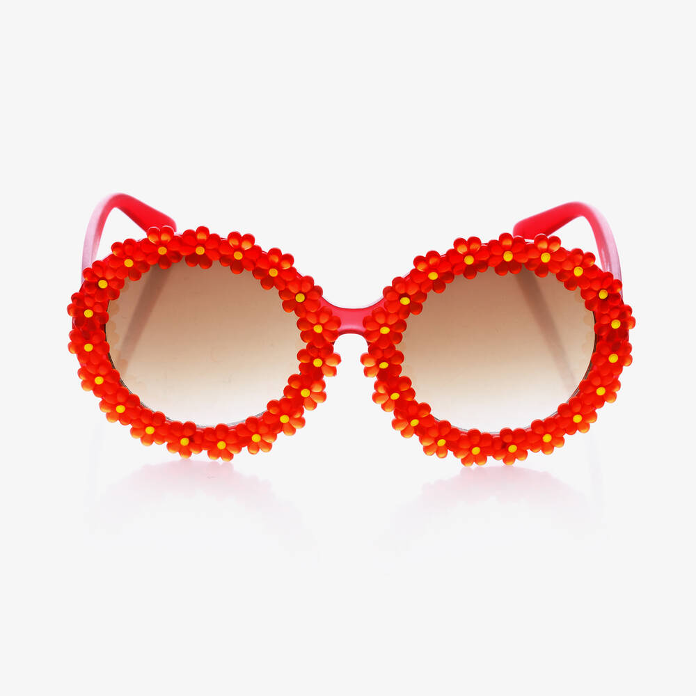 Molo-Girls Red Floral Sunglasses (UVA/UVB) | Childrensalon Outlet