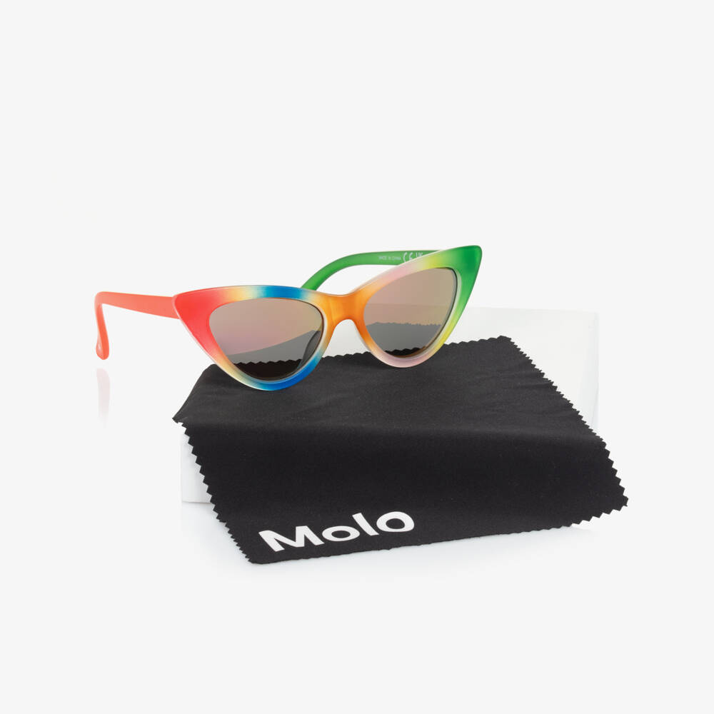 Molo-Girls Red & Green Cat-Eye Sunglasses (UVA/UVB) | Childrensalon Outlet