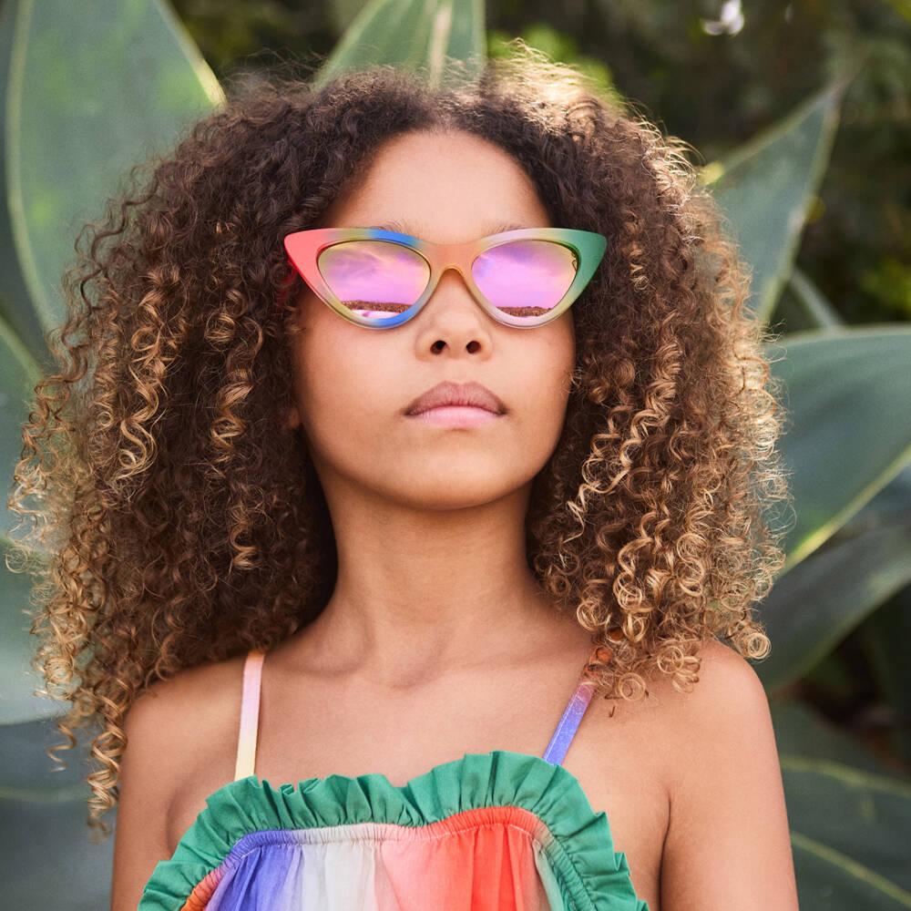 Molo-Girls Red & Green Cat-Eye Sunglasses (UVA/UVB) | Childrensalon Outlet