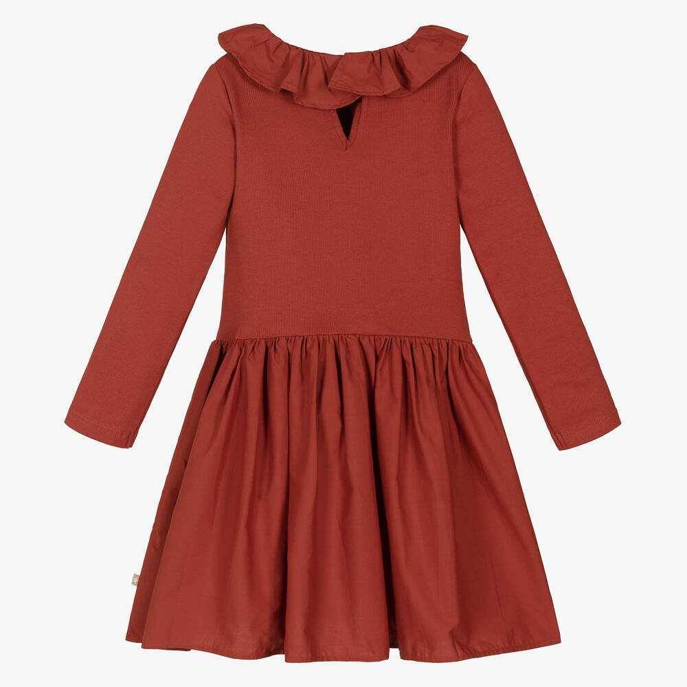 Molo-Красное платье из органического хлопка для девочек | Childrensalon Outlet