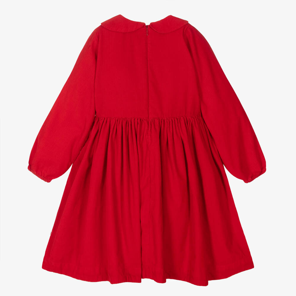 Molo-Girls Red Organic Cotton Frock | Childrensalon Outlet