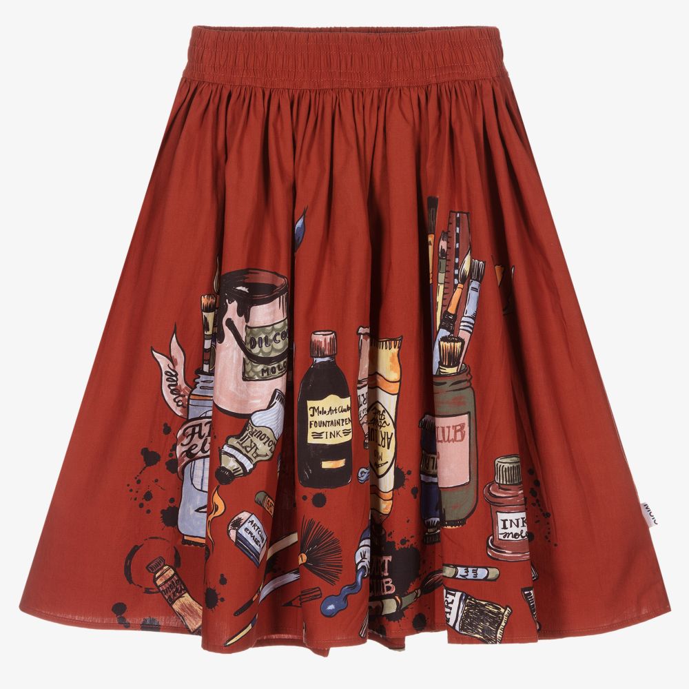 Molo - Girls Red Organic Cotton Skirt | Childrensalon
