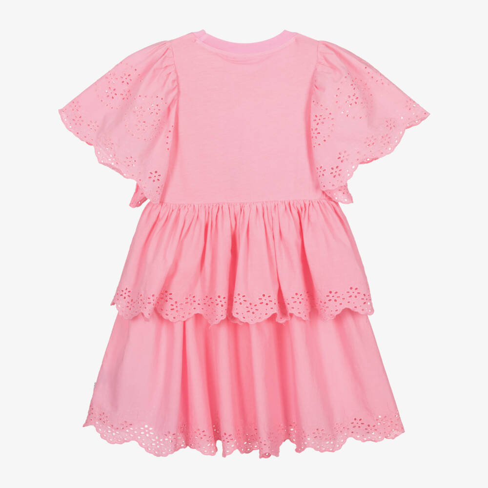 Molo-Girls Ruffled Pink Lace Dress | Childrensalon Outlet