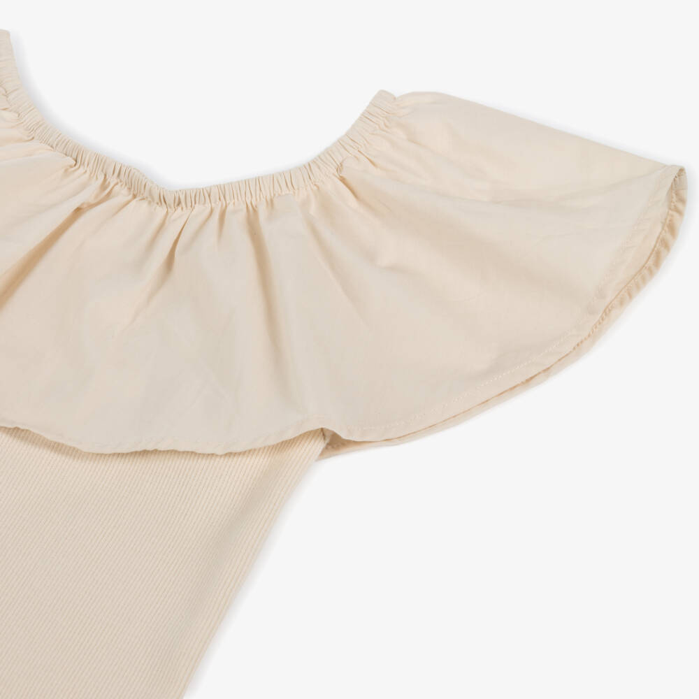 Molo-Футболка с рюшами песочного цвета для девочек | Childrensalon Outlet