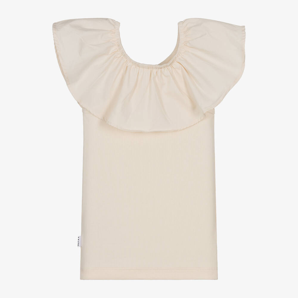 Molo-Футболка с рюшами песочного цвета для девочек | Childrensalon Outlet