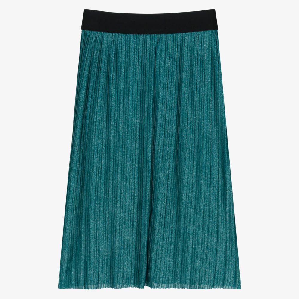 Molo-Girls Shimmering Green Pleated Skirt | Childrensalon Outlet