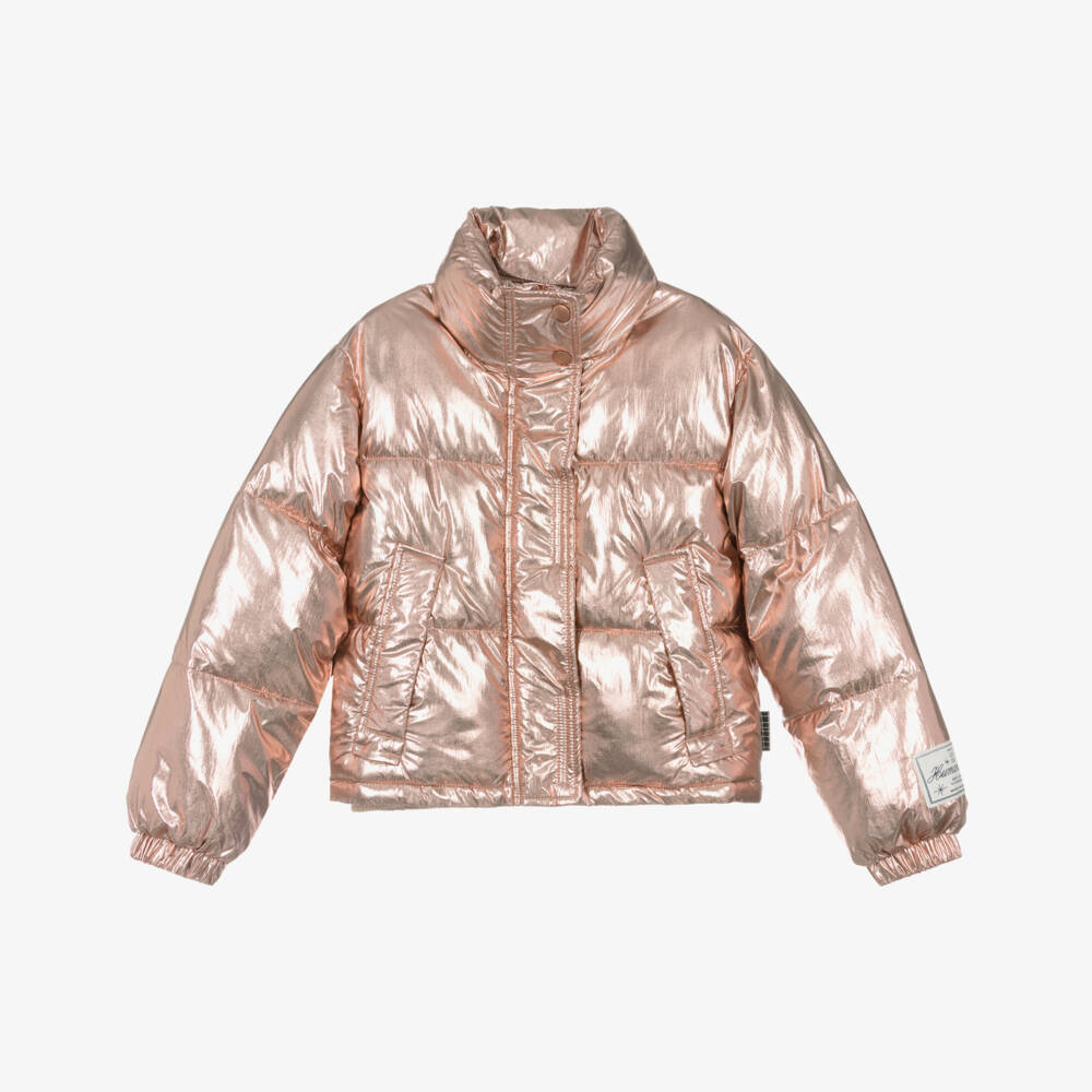 Molo-Girls Shimmering Pink Puffer Coat | Childrensalon Outlet