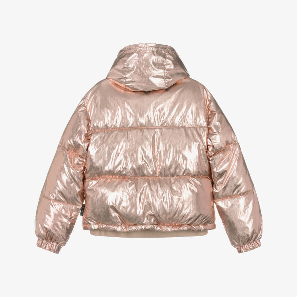 Molo-Girls Shimmering Pink Puffer Coat | Childrensalon Outlet